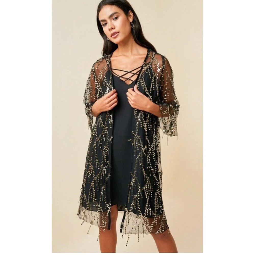 Hayden Sequin Duster. Size Small NWT